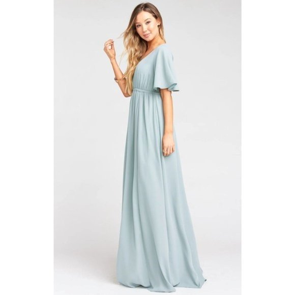 Show Me Your Mumu Emily Empire Maxi Dress Silver Sage - Size X-Small - New - Picture 3 of 10